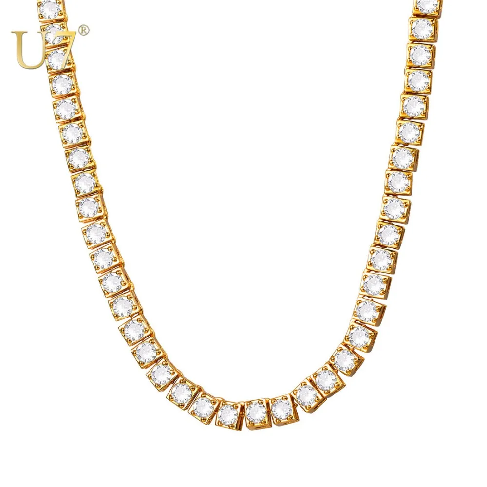 U7 Men Women Luxury Style Bling Rhinestone CZ Chain Hip Hop Gold Silver Color Tennis Necklace 18inch-30inch
U7 Men Women Luxury Style Bling Rhinestone CZ Chain Hip Hop Gold Silver Color Tennis Necklace 18inch-30inch