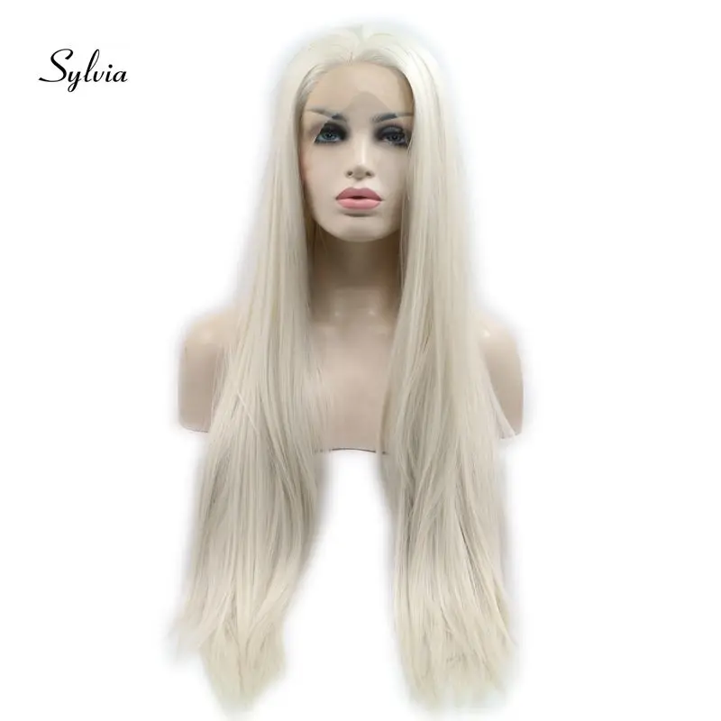 Sylvia Long Silky Straight Blonde Wigs Synthetic Lace Front Wigs 60#White Blonde Hair Heat Resistant Long Hair Wigs For Women
Sylvia Long Silky Straight Blonde Wigs Synthetic Lace Front Wigs 60#White Blonde Hair Heat Resistant Long Hair Wigs For Women