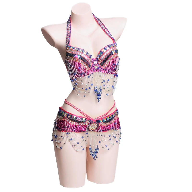 2018 New Stage Performance Belly Dancing Costumes 2 Pieces Eastern Style Sequined Beaded Top Belly Dance Bra and Belt
2018 New Stage Performance Belly Dancing Costumes 2 Pieces Eastern Style Sequined Beaded Top Belly Dance Bra and Belt