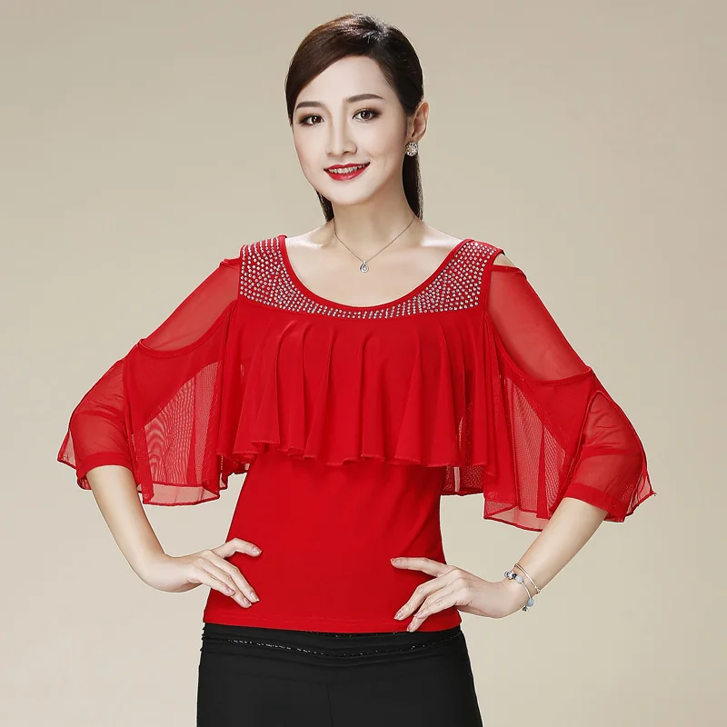 Hot Sale Latin Dancing TopsLadies Black Pink Red Half Sleeve Fabric Shirts Vintage Women Ballroom Modern Chacha Wears B-6559
Hot Sale Latin Dancing TopsLadies Black Pink Red Half Sleeve Fabric Shirts Vintage Women Ballroom Modern Chacha Wears B-6559