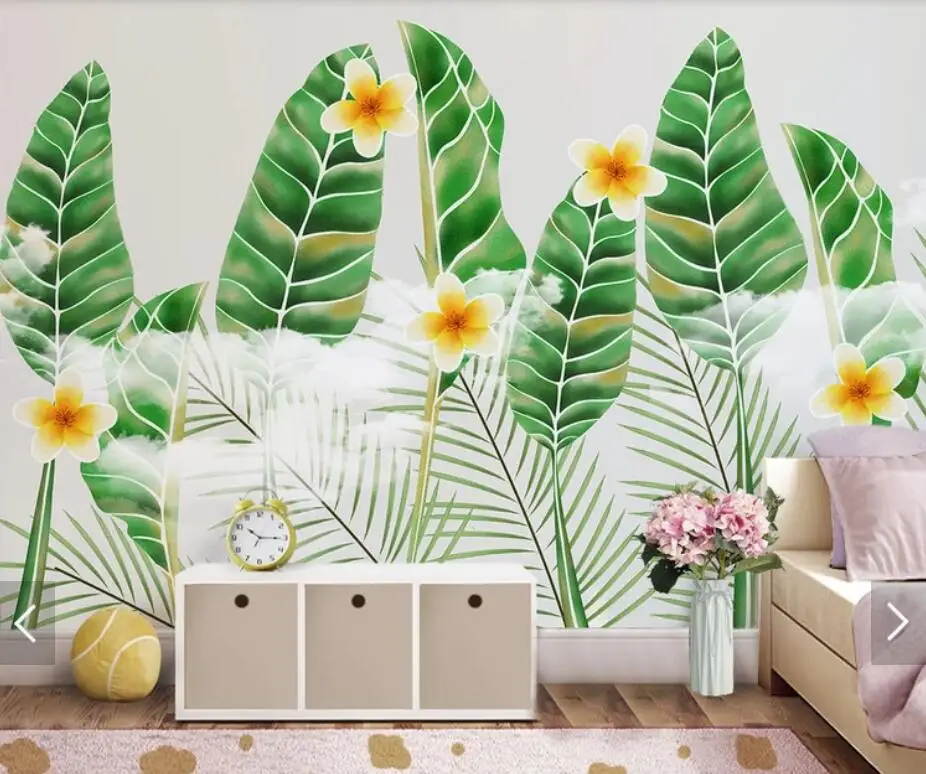 Tropical Leaves Flower Wallpaper Mural for Living Room Hand Painted Contact Paper Floral Murals Wall Paper 3d Customize
Tropical Leaves Flower Wallpaper Mural for Living Room Hand Painted Contact Paper Floral Murals Wall Paper 3d Customize
