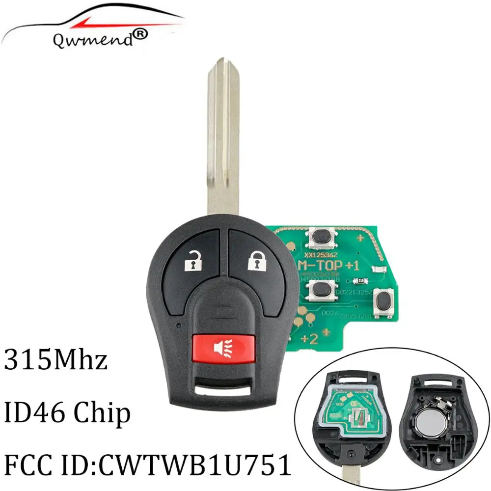 3pcs*2+1 Buttons 315Mhz Complete Remote Key For NISSAN Qashqai Sunny Sylphy Tiida X-Trail For Nissan CWTWB1U751 H0561-C993A
3pcs*2+1 Buttons 315Mhz Complete Remote Key For NISSAN Qashqai Sunny Sylphy Tiida X-Trail For Nissan CWTWB1U751 H0561-C993A