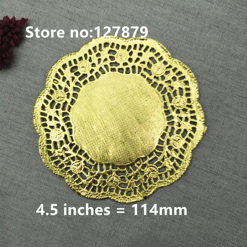 50pcs/lot 4.5" 114mm Gold Round Paper Doilies Baking Food Grade Decorative Paper Mats Placemat Craft for Wedding Tableware
50pcs/lot 4.5" 114mm Gold Round Paper Doilies Baking Food Grade Decorative Paper Mats Placemat Craft for Wedding Tableware