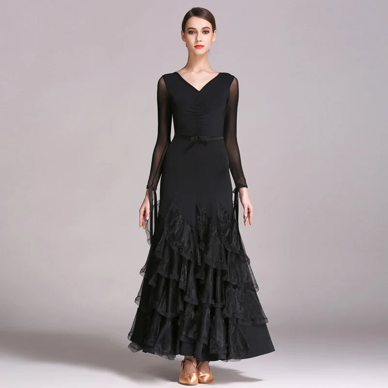 Elegant Ballroom Dress Women Long Sleeves Waltz Salsa Standard Dance Practice Dance Wear Black Red Performance Dresses DC1976
Elegant Ballroom Dress Women Long Sleeves Waltz Salsa Standard Dance Practice Dance Wear Black Red Performance Dresses DC1976