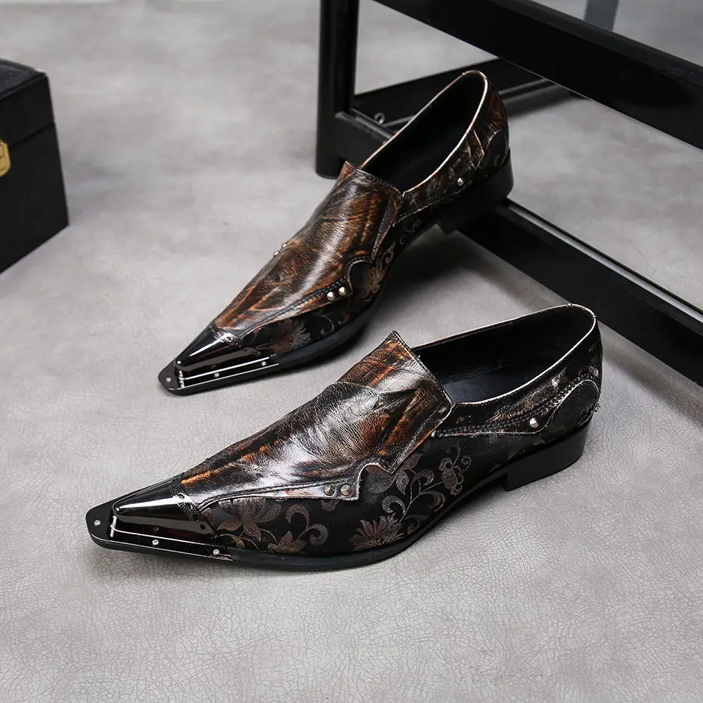 Luxury Brand Italian Shoes Men Leather Loafers Iron Steel Toe Metallic Mens Low Heels Snake Skin Dress Wedding Shoes Rivers
Luxury Brand Italian Shoes Men Leather Loafers Iron Steel Toe Metallic Mens Low Heels Snake Skin Dress Wedding Shoes Rivers