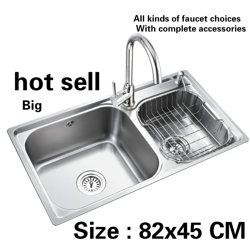 Free shipping Fashion big kitchen sink 304 stainless steel standard double groove hot sell 82x45 CM
Free shipping Fashion big kitchen sink 304 stainless steel standard double groove hot sell 82x45 CM