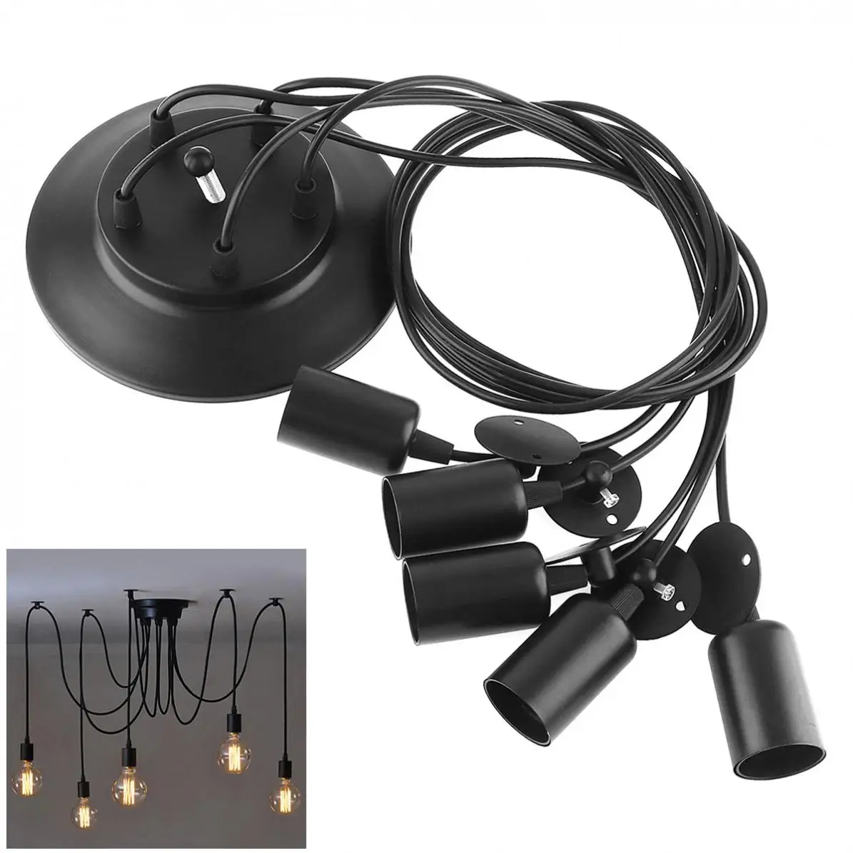 5 Heads Metal Base and Plastic Material Vintage Industrial Ceiling Lamp Edison Light Chandelier Pendant Lighting
5 Heads Metal Base and Plastic Material Vintage Industrial Ceiling Lamp Edison Light Chandelier Pendant Lighting