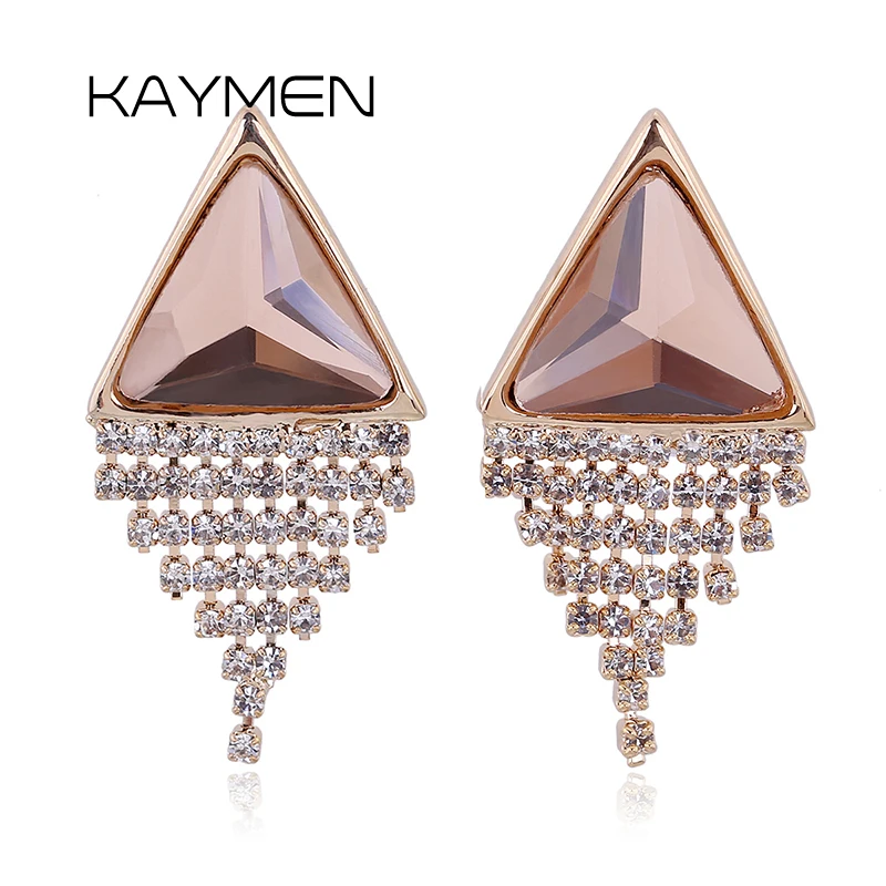 New Arrivals Triangular Crystal and Rhinestones Tassels Statement Earrings for Women Exquisite Clip-on Eardrop Earbob Ear-ring
New Arrivals Triangular Crystal and Rhinestones Tassels Statement Earrings for Women Exquisite Clip-on Eardrop Earbob Ear-ring