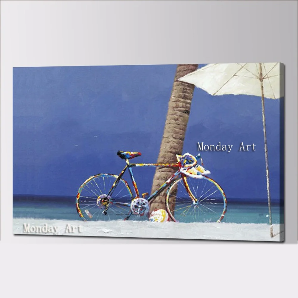High Quality 100% handpainted Modern Landscape Oil Painting Handmade Canvas sea painting Living Room Wall Decor bike picture
High Quality 100% handpainted Modern Landscape Oil Painting Handmade Canvas sea painting Living Room Wall Decor bike picture