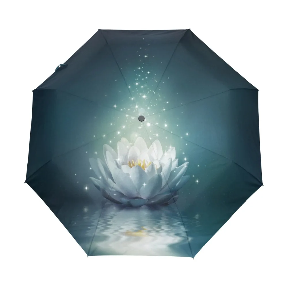 White Lotus in Water Printed Umbrella 3 Folding Exquisite Classic Umbrella Anti-UV Sun/Rain Durable Automatic Umbrella Parasol
White Lotus in Water Printed Umbrella 3 Folding Exquisite Classic Umbrella Anti-UV Sun/Rain Durable Automatic Umbrella Parasol