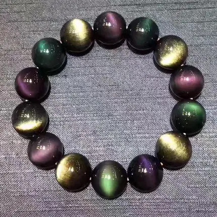 Natural obsidian bracelet multi-treasure bracelet auspicious three treasure gold obsidian purple green eye 16MM
Natural obsidian bracelet multi-treasure bracelet auspicious three treasure gold obsidian purple green eye 16MM