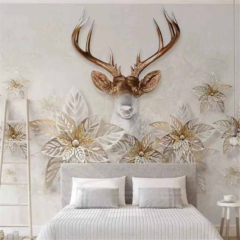Beibehang Custom wallpaper 3d retro elk flowers sleek minimalist 3d stereo TV background wall painting papel de parede wallpaper
Beibehang Custom wallpaper 3d retro elk flowers sleek minimalist 3d stereo TV background wall painting papel de parede wallpaper
