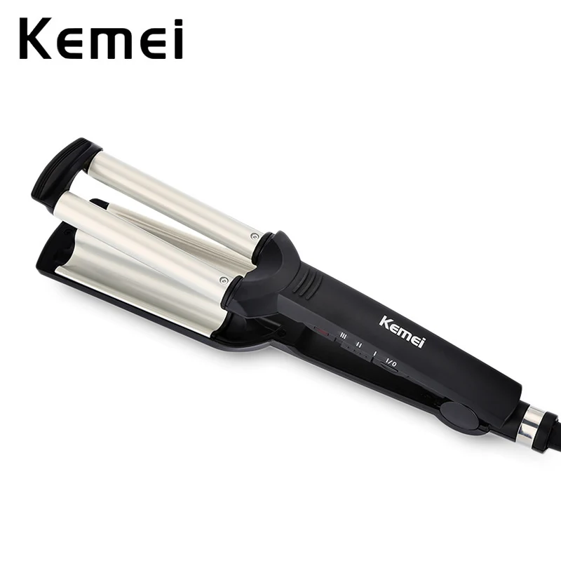 Профессиональный стайлер для волос Kemei, щипцы для завивки волос с большой волной, палочка, керамические бигуди с 3 валиками в форме яиц, утюжок для завивки волос, инструмент для укладки объема
Профессиональный стайлер для волос Kemei, щипцы для завивки волос с большой волной, палочка, керамические бигуди с 3 валиками в форме яиц, утюжок для завивки волос, инструмент для укладки объема