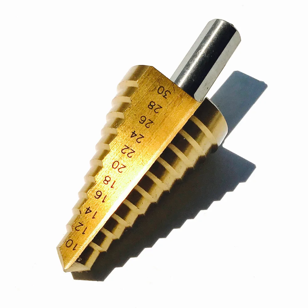 Free shipping of 11 steps straight drill bit 10-30 Titanium HSS Step Drill Bit Increment Drilling Reamer Triangle Round Shank
Free shipping of 11 steps straight drill bit 10-30 Titanium HSS Step Drill Bit Increment Drilling Reamer Triangle Round Shank