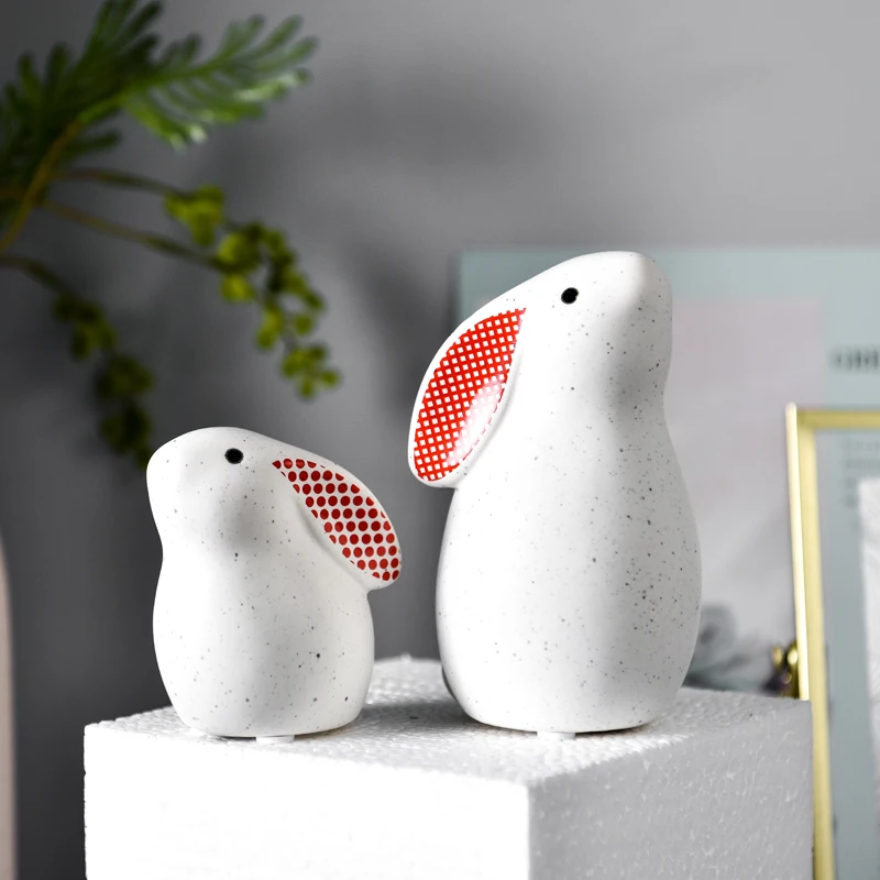 2-piece White Rabbit Statue Red Ceramic Bunny Figurine Home Decoration Accessories Animal Wedding Ornaments
2-piece White Rabbit Statue Red Ceramic Bunny Figurine Home Decoration Accessories Animal Wedding Ornaments