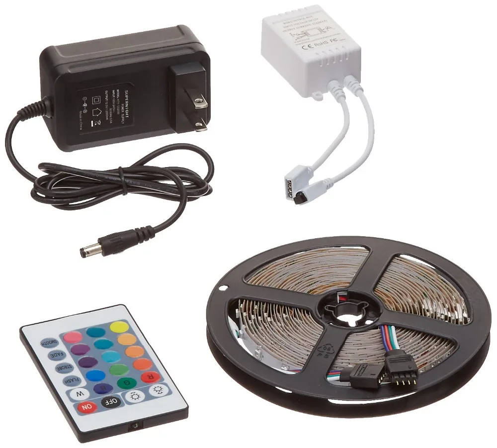 Светодиодные ленты RGB 2835 SMD 5M DC 12V с 44-клавишным контроллером и светодиодным источником питания 2A Necen
Светодиодные ленты RGB 2835 SMD 5M DC 12V с 44-клавишным контроллером и светодиодным источником питания 2A Necen