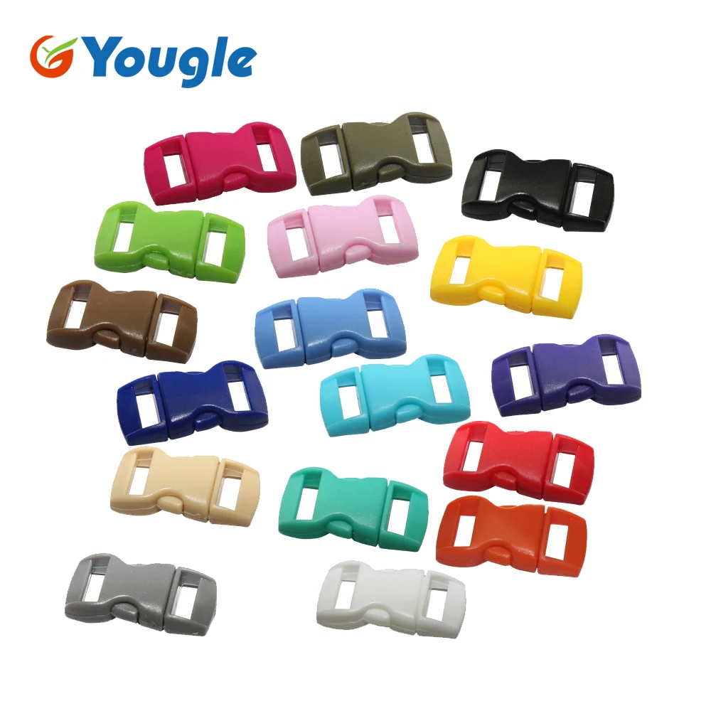 YOUGLE 500Pcs 3/8" Buckle Colorful Contoured Curved Side Release Plastic Buckle for Paracord Bracelet
YOUGLE 500Pcs 3/8" Buckle Colorful Contoured Curved Side Release Plastic Buckle for Paracord Bracelet