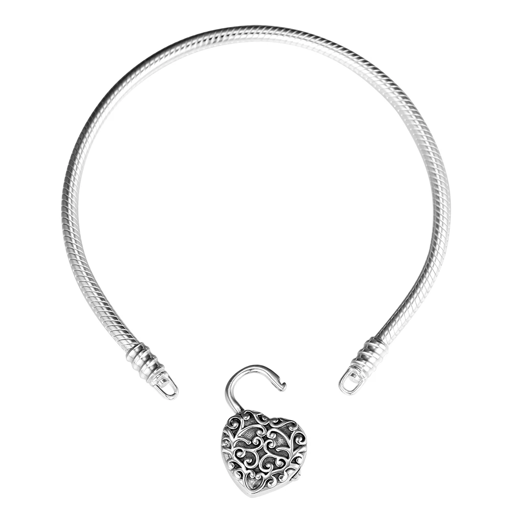 100% 925 Sterling Silver Jewelry Regal Heart Smooth Padlock Bracelets For Women Wholesales Free Shipping
100% 925 Sterling Silver Jewelry Regal Heart Smooth Padlock Bracelets For Women Wholesales Free Shipping