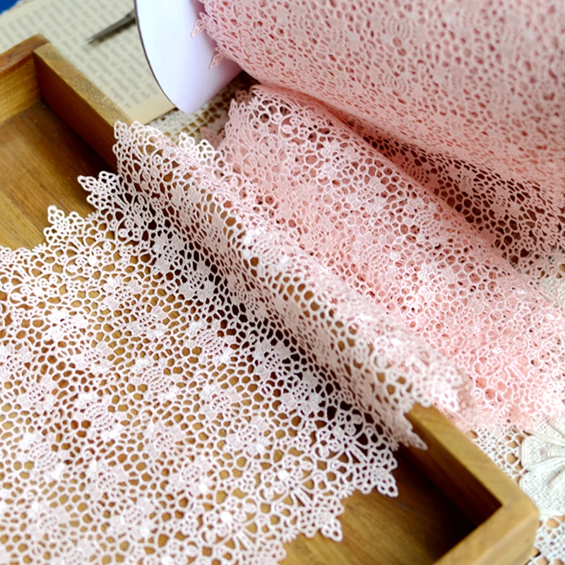 15Yards Hollow out Light Pink Lace Trim Polyester Water Soluble Lace Ribbon Fabric DIY Sewing Craft For Accessories 20cm
15Yards Hollow out Light Pink Lace Trim Polyester Water Soluble Lace Ribbon Fabric DIY Sewing Craft For Accessories 20cm