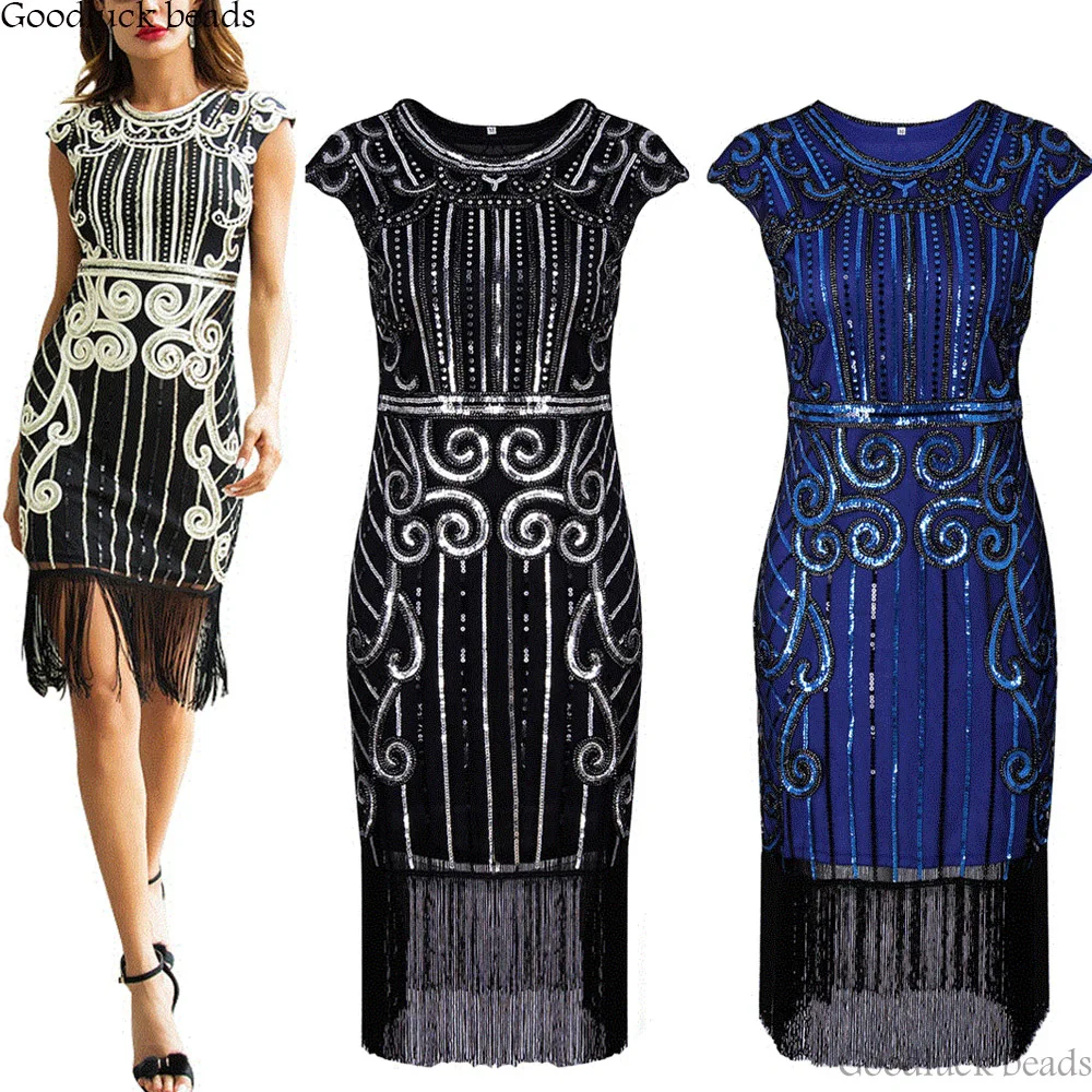 Women 1920s Retro Hand Knitting Sequins Tassel Dresses O-Neck Cap Sleeve Fringe Party Midi Vestidos Verano 2019 Summer Dress
Women 1920s Retro Hand Knitting Sequins Tassel Dresses O-Neck Cap Sleeve Fringe Party Midi Vestidos Verano 2019 Summer Dress