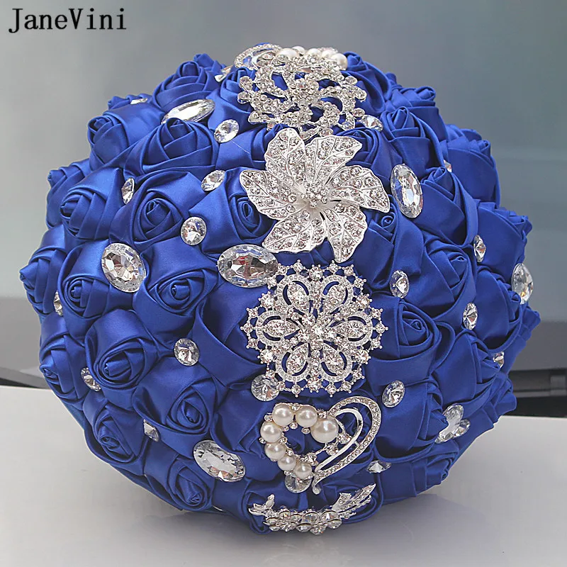 JaneVini Romantic Artificial Crystal Pearls Bridal Bouquets Wedding Accessories Royal Blue Satin Rose Flowers Whote for Wedding
JaneVini Romantic Artificial Crystal Pearls Bridal Bouquets Wedding Accessories Royal Blue Satin Rose Flowers Whote for Wedding