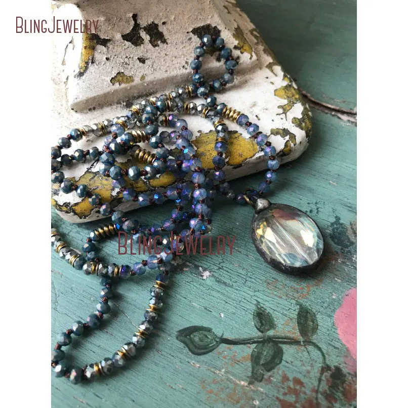 Bohemian Glam Blue Purple Crystals Rondelles Beads Necklace Versatile Jewelry Artisan Crystal Pendant NM18445
Bohemian Glam Blue Purple Crystals Rondelles Beads Necklace Versatile Jewelry Artisan Crystal Pendant NM18445