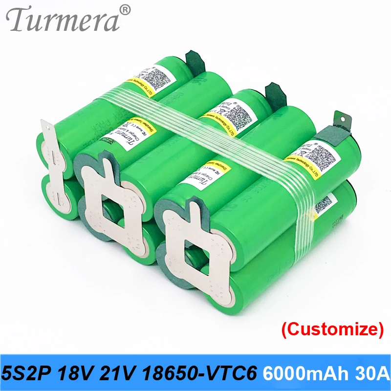 5s2p battery 18650 pack Turmera us18650vtc6 6000mah 18v 21v 30a welding battery for screwdriver tools battery customized battery
5s2p battery 18650 pack Turmera us18650vtc6 6000mah 18v 21v 30a welding battery for screwdriver tools battery customized battery