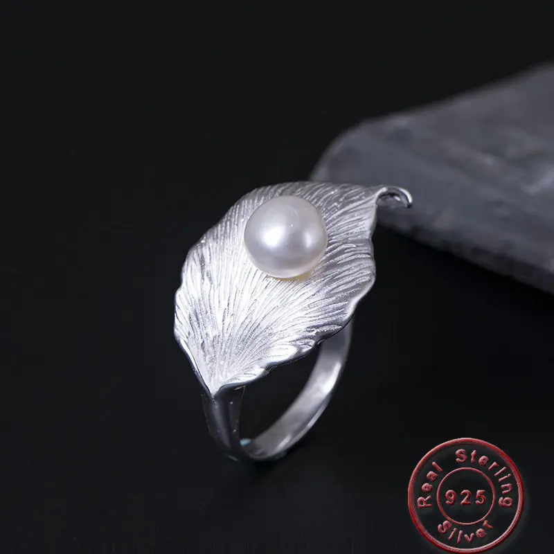 Amxiu Freshwater Pearl Ring 925 Sterling Silver Jewelry Large Leave Open Rings for Women Girls Wedding Valentine's Day Gift Anel
Amxiu Freshwater Pearl Ring 925 Sterling Silver Jewelry Large Leave Open Rings for Women Girls Wedding Valentine's Day Gift Anel
