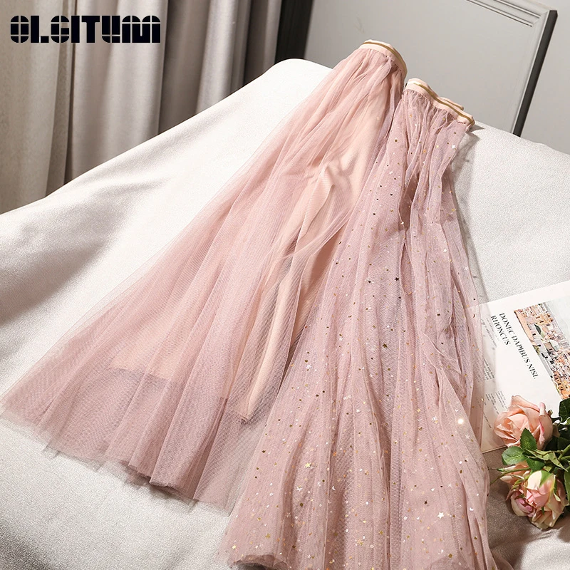 New 2020 Hot Spring Tulle Skirts Women Shining Star Mesh Skirt Pleated Long Skirts A-line Midi Skirt Femme SK297
New 2020 Hot Spring Tulle Skirts Women Shining Star Mesh Skirt Pleated Long Skirts A-line Midi Skirt Femme SK297