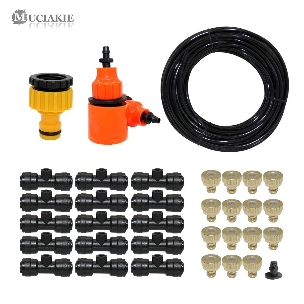 MUCIAKIE 15M Garden Misting Kits DIY Low Pressure Garden Irrigation Cooling System for Greenhouse Watering Outdoor Mist Spray
MUCIAKIE 15M Garden Misting Kits DIY Low Pressure Garden Irrigation Cooling System for Greenhouse Watering Outdoor Mist Spray