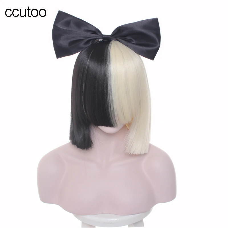 ccutoo 38cm Sia Female's Half black and blonde short bobo synthetic hair full bangs heat resistance cosplay wig+bow
ccutoo 38cm Sia Female's Half black and blonde short bobo synthetic hair full bangs heat resistance cosplay wig+bow
