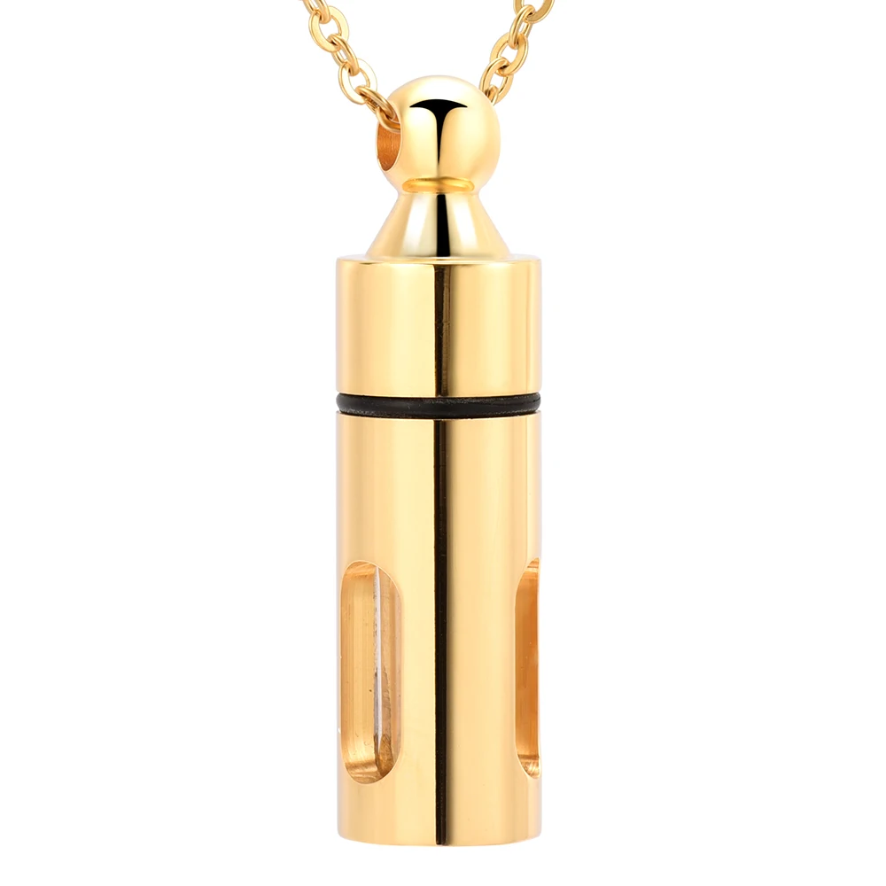 IJD10038 Newest Glass and Stainless Steel Cremation Memorial Funeral Locket Cylinder Necklace Urn Chain Pendant Jewelry Ash Urn
IJD10038 Newest Glass and Stainless Steel Cremation Memorial Funeral Locket Cylinder Necklace Urn Chain Pendant Jewelry Ash Urn
