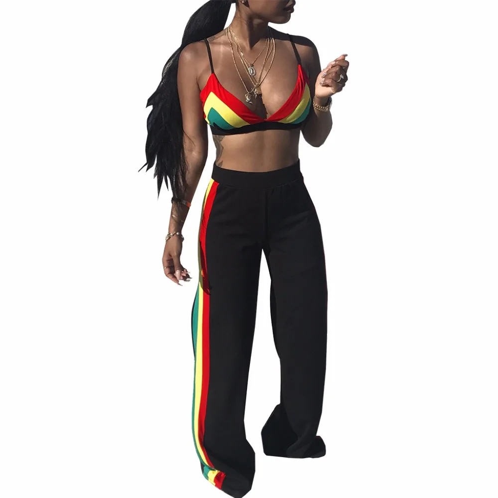 2019 Women Side striped Tracksuit Women 2 Pieces Set Outwear Casual Tracksuit Sleeveless Tank Top+wide leg Pants Women's Sets
2019 Women Side striped Tracksuit Women 2 Pieces Set Outwear Casual Tracksuit Sleeveless Tank Top+wide leg Pants Women's Sets