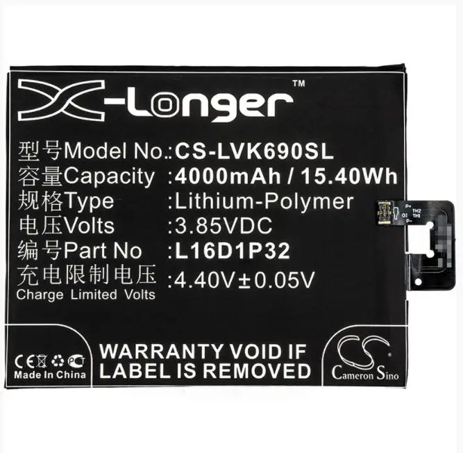 Cameron Sino 4000mAh battery for LENOVO PB2-670N PB2-690N Phab 2 Pro L16D1P32 Mobile, SmartPhone Battery
Cameron Sino 4000mAh battery for LENOVO PB2-670N PB2-690N Phab 2 Pro L16D1P32 Mobile, SmartPhone Battery