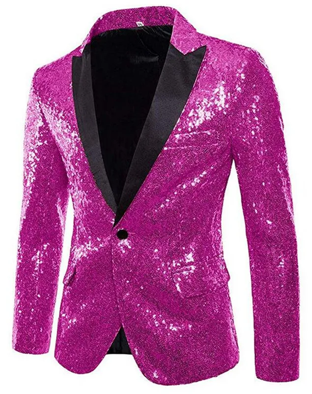 Fashion Fushcia Men Show Coat Men's Shiny Sequins Suit Jacket Blazer One Button Tuxedo for Party Wedding Banquet Prom
Fashion Fushcia Men Show Coat Men's Shiny Sequins Suit Jacket Blazer One Button Tuxedo for Party Wedding Banquet Prom