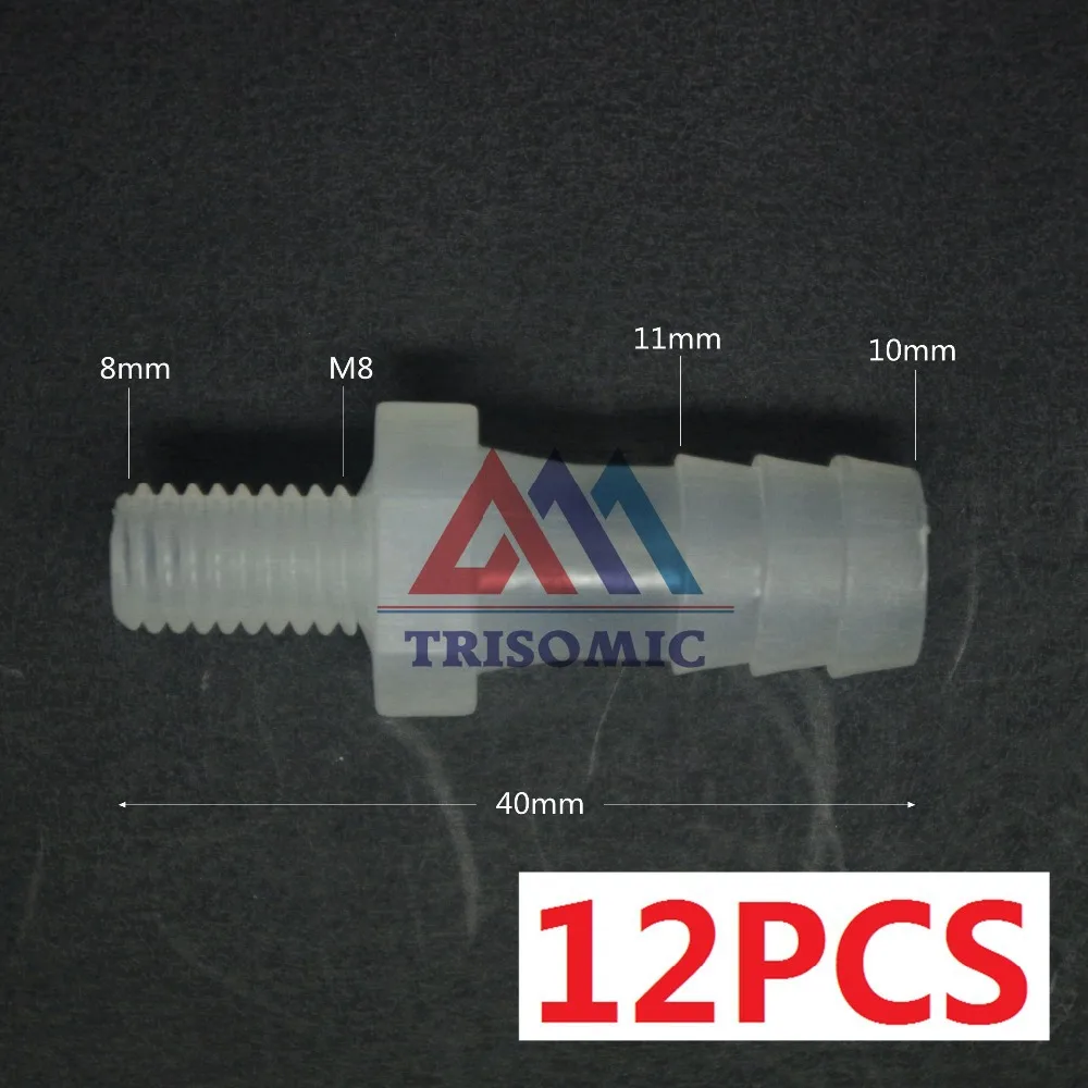 12 pieces 10mm-M8 Straight Connector Plastic pipe Fitting Barbed Connector with thread Material PP Tank Airline Aquarium
12 pieces 10mm-M8 Straight Connector Plastic pipe Fitting Barbed Connector with thread Material PP Tank Airline Aquarium