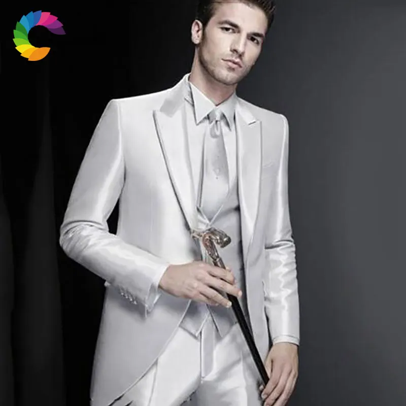 Shinny Silver Men Wedding Suits Custom Made Man Blazers Jacket 3Piece Man Suits Pants Vest Slim Fit Groom Tuxedo Business Ternos
Shinny Silver Men Wedding Suits Custom Made Man Blazers Jacket 3Piece Man Suits Pants Vest Slim Fit Groom Tuxedo Business Ternos