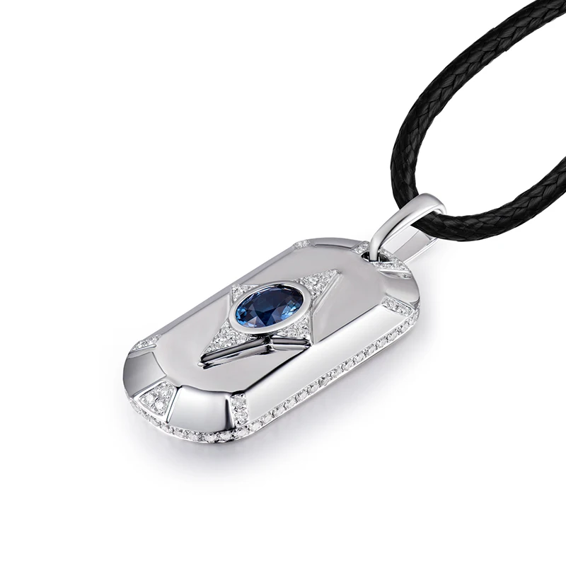 LANMI 0.99ct Natural Blue Sapphire Pendant Solid 18K White Gold Sapphire Pendants Diamond for Men Gemstone Pendant
LANMI 0.99ct Natural Blue Sapphire Pendant Solid 18K White Gold Sapphire Pendants Diamond for Men Gemstone Pendant