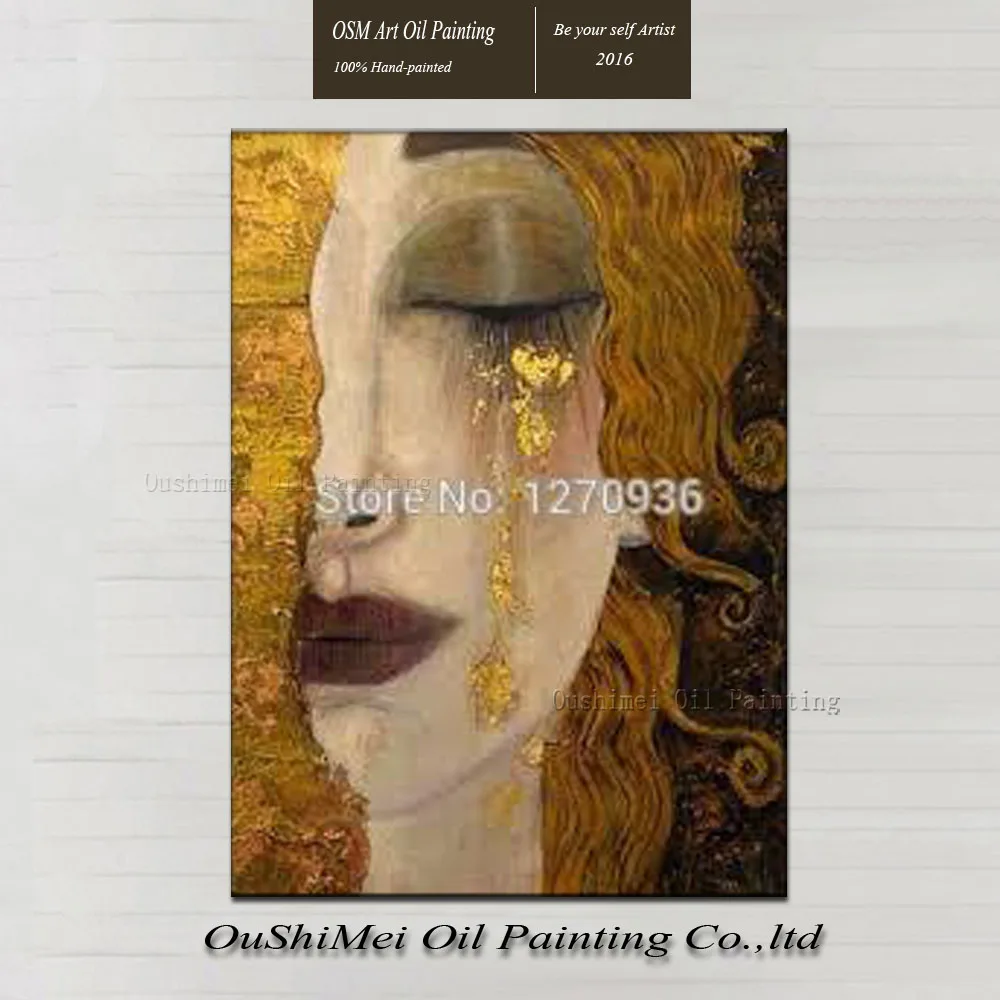 Impressionist Style Hand Painted Oil Painting on Canvas Beautiful Tears Girl Portrait Picture Gustav Klimt Imitation Painting
Impressionist Style Hand Painted Oil Painting on Canvas Beautiful Tears Girl Portrait Picture Gustav Klimt Imitation Painting