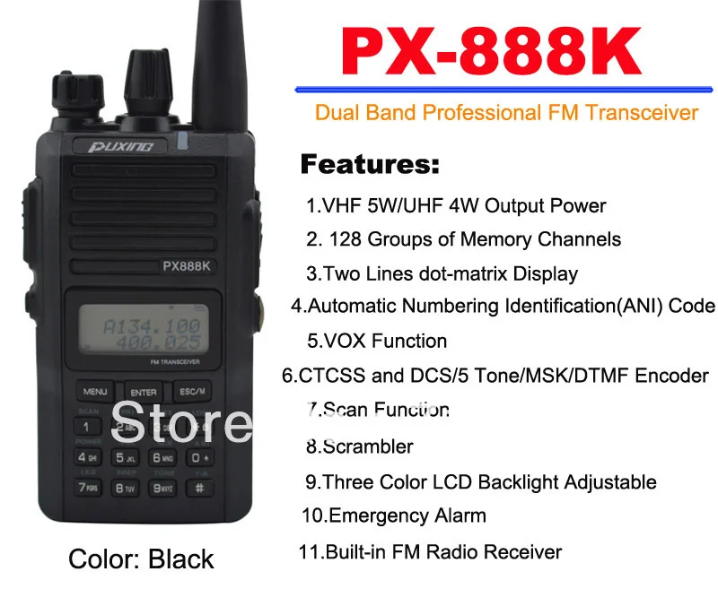 New 2013 PUXING PX-888K PX Dual Band portable two way radio VHF&UHF 10km walkie talkie PX FM Transceiver scanner CB ham radio
New 2013 PUXING PX-888K PX Dual Band portable two way radio VHF&UHF 10km walkie talkie PX FM Transceiver scanner CB ham radio
