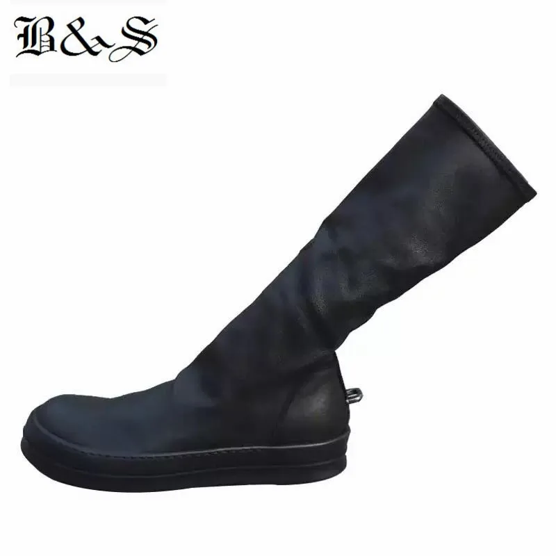 Black& Street 2018 Women Street Punk Rock Iron hook Genuine Leather + Stretch Fabric High 38cm Sock Boots Luxury Quality Boots
Black& Street 2018 Women Street Punk Rock Iron hook Genuine Leather + Stretch Fabric High 38cm Sock Boots Luxury Quality Boots