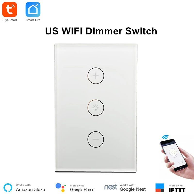 Tuya US WiFi Smart Wall Light Switch Dimmer Mobile APP Remote Control No Hub Required Work with Alexa Google Home
Tuya US WiFi Smart Wall Light Switch Dimmer Mobile APP Remote Control No Hub Required Work with Alexa Google Home
