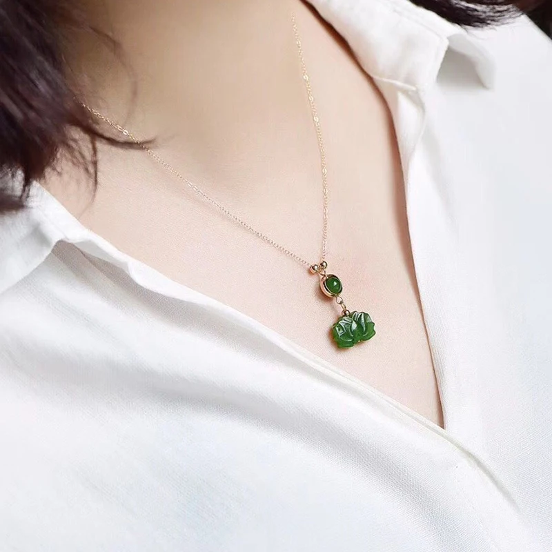 Wholesale Green Natural Stone Pendant Lotus Pendant DIY Chain Necklace Lucky for Women Girl Simple stone fashion Jewelry
Wholesale Green Natural Stone Pendant Lotus Pendant DIY Chain Necklace Lucky for Women Girl Simple stone fashion Jewelry