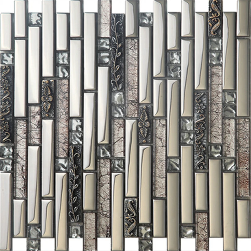 Retro Silver Metal Mosaic Strip Glass mixed Stainless Steel Mosaic Tiles DIY Kitchen Splashback Bathroom Shower Cabinet Mosaic
Retro Silver Metal Mosaic Strip Glass mixed Stainless Steel Mosaic Tiles DIY Kitchen Splashback Bathroom Shower Cabinet Mosaic