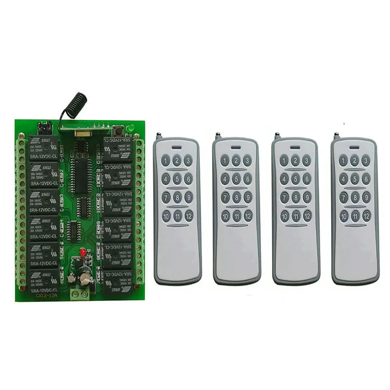 DC 12V 10A 12 CH 12CH RF Wireless Remote Control Switch System Transmitter + Receiver/lamp/Garage Door/shutters/ window
DC 12V 10A 12 CH 12CH RF Wireless Remote Control Switch System Transmitter + Receiver/lamp/Garage Door/shutters/ window