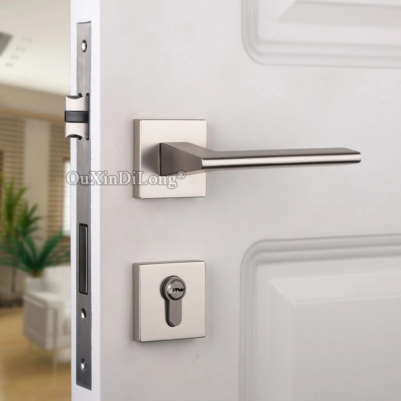 Элегантный европейский врезной дверной замок для межкомнатных дверей (гостиная, спальня, ванная), бесшумный, матовый никель/хром/черный
Элегантный европейский врезной дверной замок для межкомнатных дверей (гостиная, спальня, ванная), бесшумный, матовый никель/хром/черный