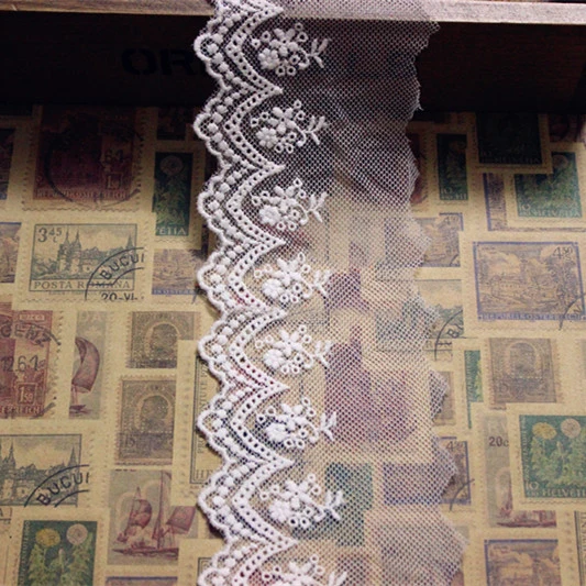 10 yards width 6.5cm 2.55" white beige mesh embroidery lace trim trimmings QW00033 L4K693
10 yards width 6.5cm 2.55" white beige mesh embroidery lace trim trimmings QW00033 L4K693