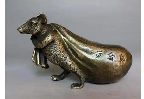 collecting OLD copper Mouse holding a bag of gold Statue decoration bronze factory outlets
collecting OLD copper Mouse holding a bag of gold Statue decoration bronze factory outlets