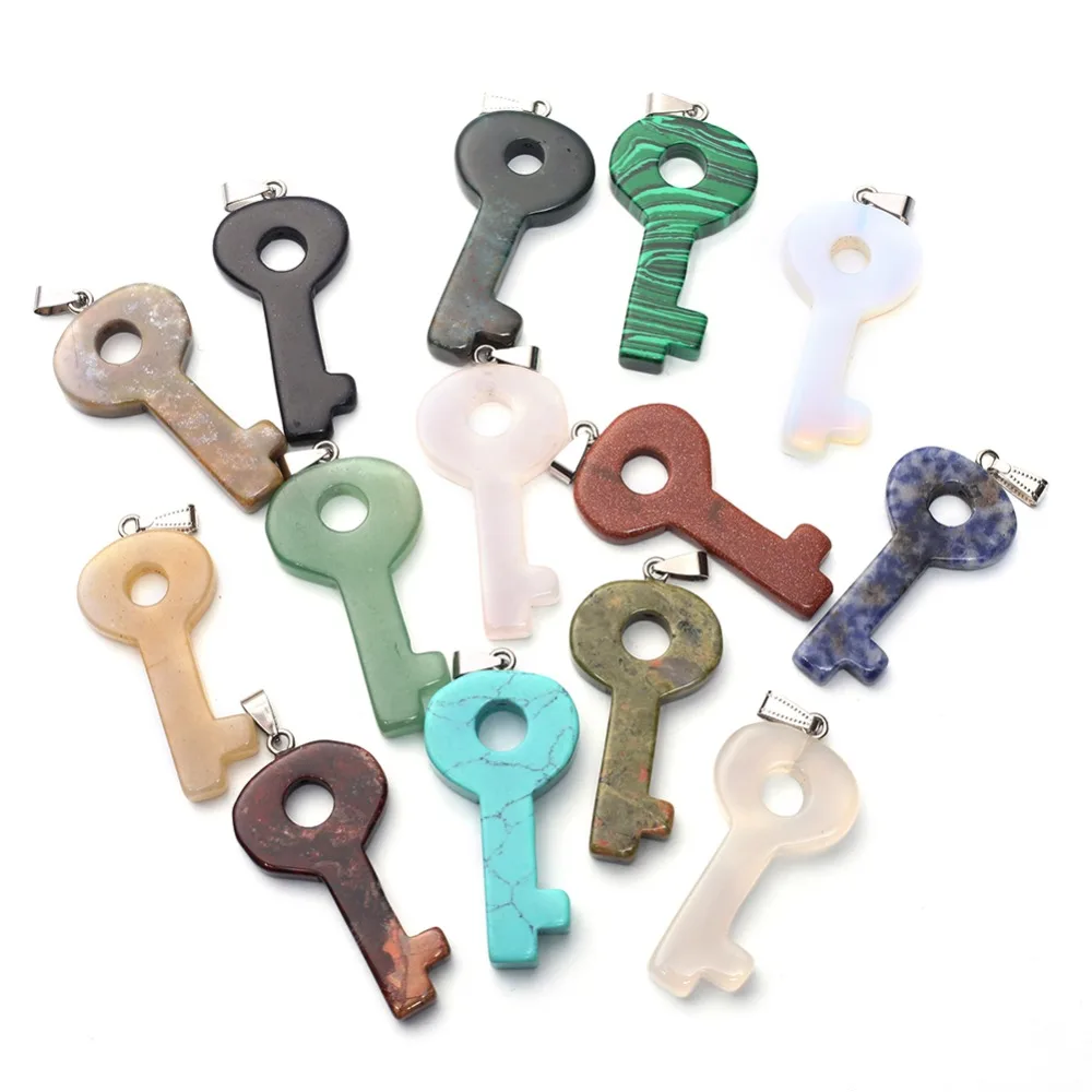 12pcs Accessories Assotred Amazonite Quartz Natural Stone Mixed Keys Shape Pendants for Necklace Master Key Charms Making Free
12pcs Accessories Assotred Amazonite Quartz Natural Stone Mixed Keys Shape Pendants for Necklace Master Key Charms Making Free
