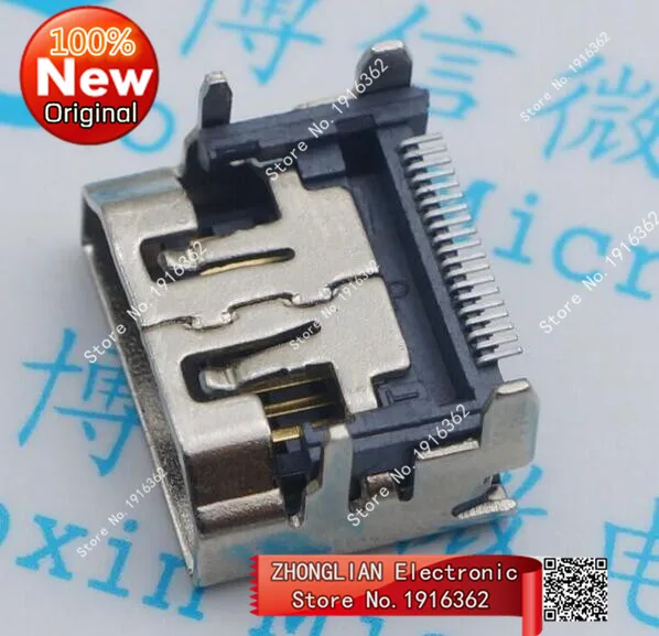 500PCS/Lot HDMI SMD Female Jack connector 19PIN 180 Degrees 19P 4 fixed-foot
500PCS/Lot HDMI SMD Female Jack connector 19PIN 180 Degrees 19P 4 fixed-foot